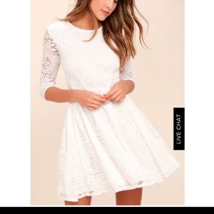 Lulu's White Lace Skater Dress